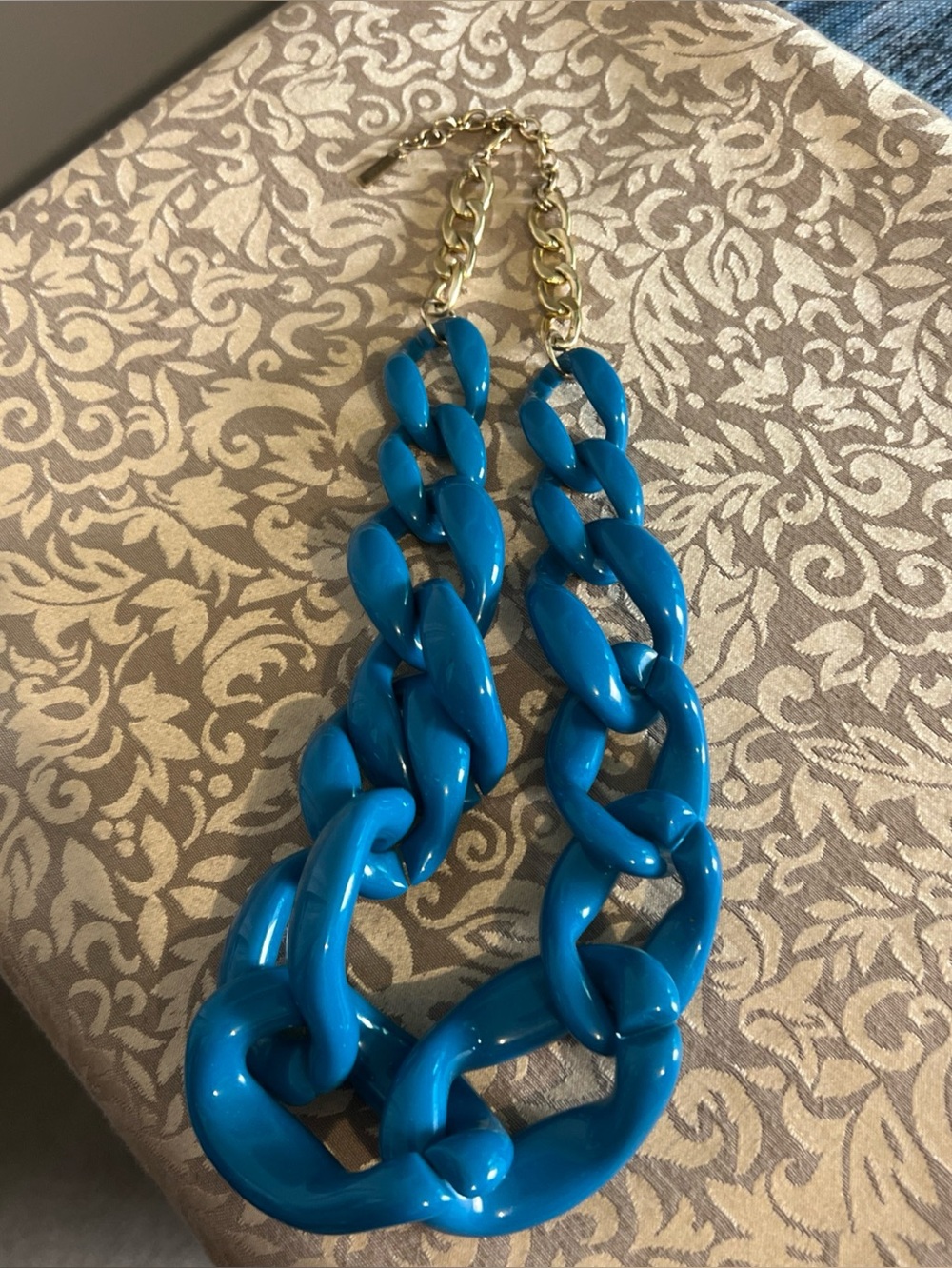 Sugarfix Blue Acrylic Chain Necklace Chunky Style Fashion Accessories
